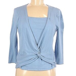 Dressbarn Light Blue Twist Front Blouse